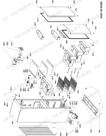 Схема №1 KG 332 A++IO с изображением Дверь для холодильной камеры Whirlpool 481010515247