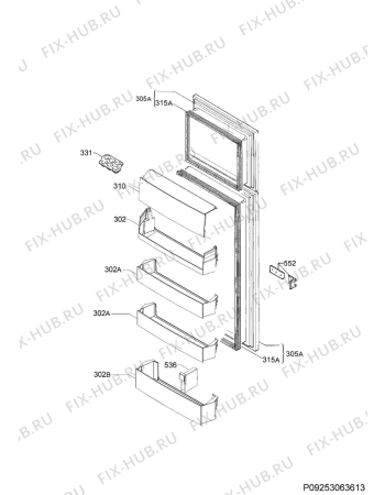 Взрыв-схема холодильника Electrolux EJN2702AOW - Схема узла Door 003