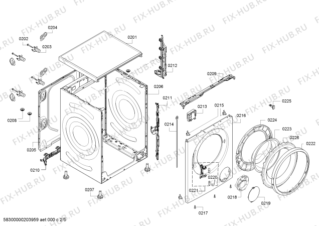 Схема №4 WAT2869ISN с изображением Наклейка для стиралки Bosch 10004995