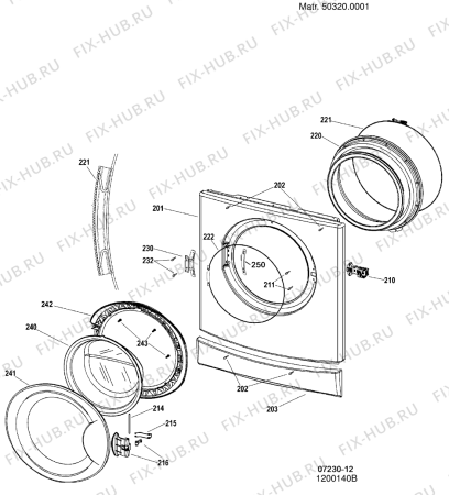 Схема №1 WIXXL126SEU (F039992) с изображением Уплотнение для стиралки Indesit C00143667