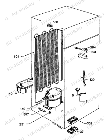 Взрыв-схема холодильника Zanussi Z623/6D - Схема узла Refrigerator cooling system