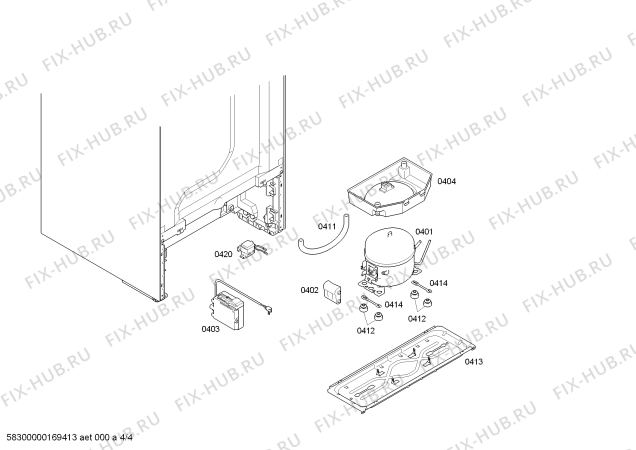 Взрыв-схема холодильника Siemens KG39NXI40 - Схема узла 04