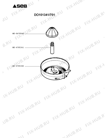 Взрыв-схема кухонного комбайна Seb DO101341/701 - Схема узла VP003163.9P3