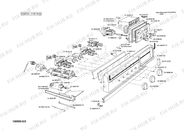 Взрыв-схема плиты (духовки) Bosch 0750192055 EH640EW - Схема узла 02