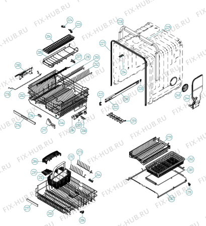 Взрыв-схема посудомоечной машины Asko D5253 XXL FI CE   -Titan FI Soft (337981, DW70.3) - Схема узла 02