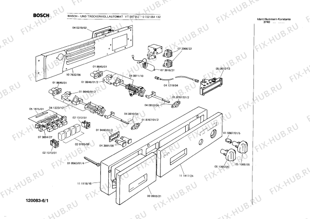 Схема №3 0722054126 VT596 с изображением Пленочная индикация для стиралки Bosch 00050610