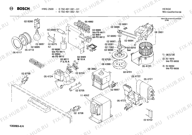 Схема №3 0750491082 HMG2500 с изображением Панель для микроволновки Bosch 00085181