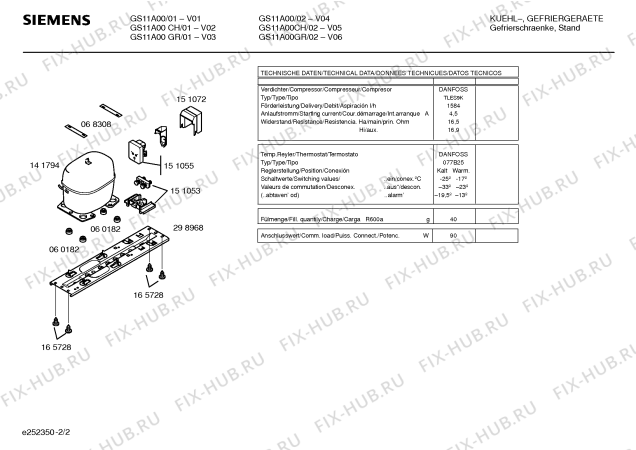 Взрыв-схема холодильника Siemens GS11A00 - Схема узла 02