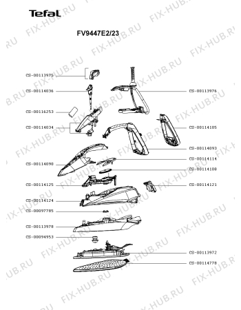 Схема №1 FV9447E2/23 с изображением Клавиша для электропарогенератора Tefal CS-00113975