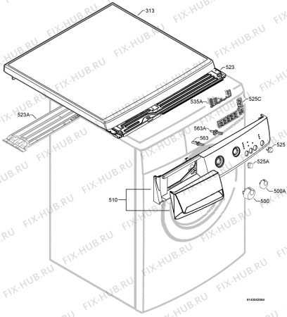 Взрыв-схема стиральной машины Zanussi ZWG3105S - Схема узла Command panel 037