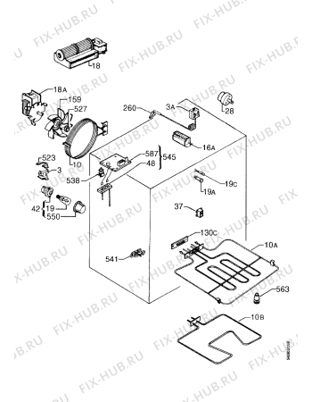 Взрыв-схема плиты (духовки) Zanussi ZBS862XS - Схема узла Functional parts