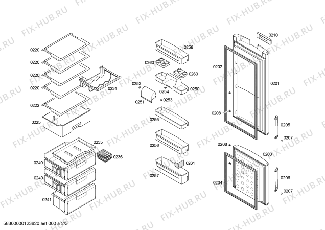 Схема №1 KGS39X60 с изображением Люк для холодильника Bosch 00640841