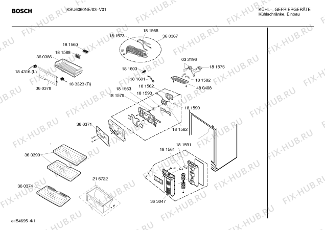 Схема №3 KSU6460NE с изображением Поднос для холодильника Bosch 00216731