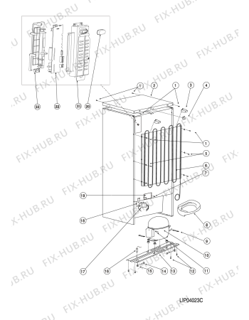 Схема №3 HBD11813H (F074543) с изображением Вентилятор для холодильника Indesit C00288268