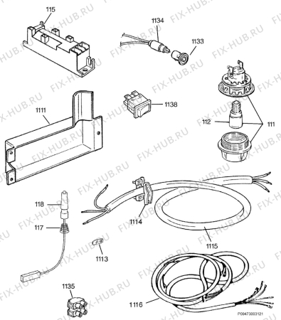 Взрыв-схема комплектующей Zanussi Z9042W - Схема узла Section 10