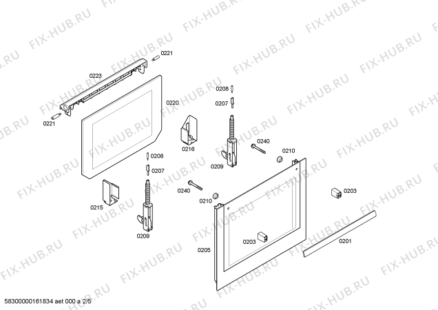 Взрыв-схема плиты (духовки) Bosch HBG43S420E H.BO.NP.L2D.IN.GLASS.B4/.B.E0_C/// - Схема узла 02