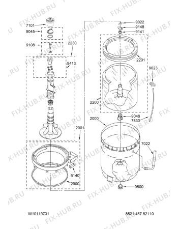 Схема №3 MTW5900TW0 с изображением Проводка для стиральной машины Whirlpool 480110100487