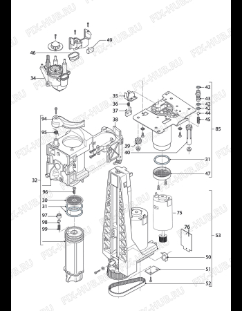 Схема №3 MAGNIFICA  ESAM03110W с изображением Часть корпуса для электрокофемашины DELONGHI 5313265151