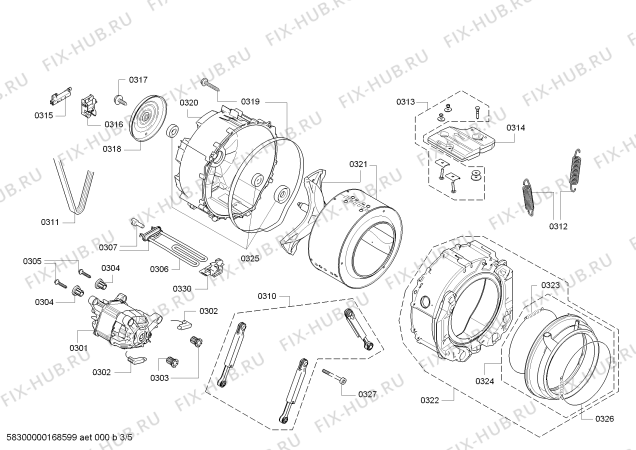 Схема №2 WIS28440EU Logixx 7 Sensitive с изображением Вкладыш для стиралки Bosch 00751041