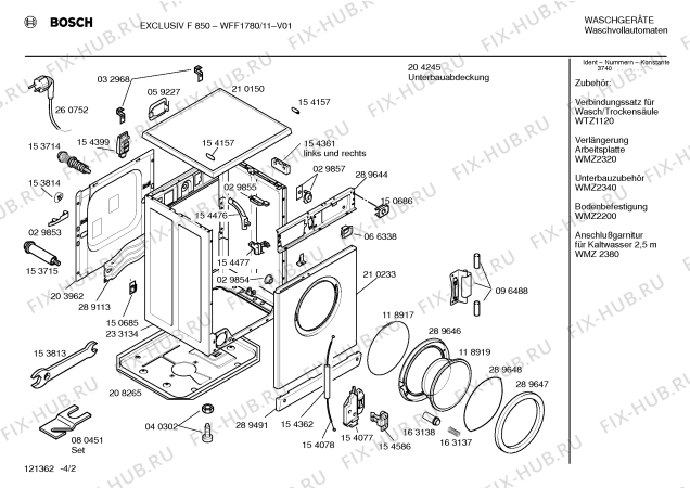 Схема №4 WFF1780EE EXCLUSIV F 850 с изображением Панель управления для стиралки Bosch 00289926