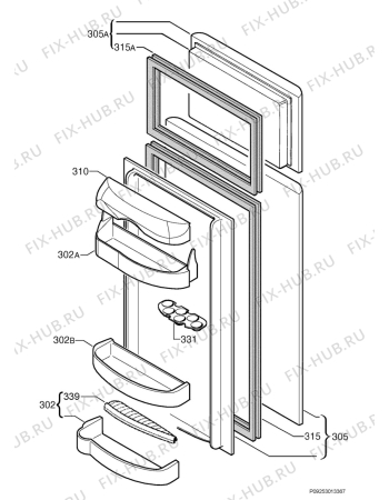 Взрыв-схема холодильника Marijnen CM2330DT - Схема узла Door 003