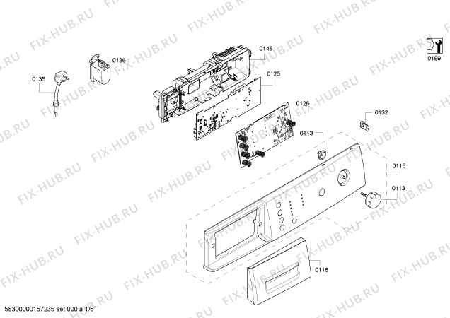 Схема №5 WAE24FU3CH Fust Novamatic WA 1296 с изображением Панель управления для стиралки Bosch 00701689