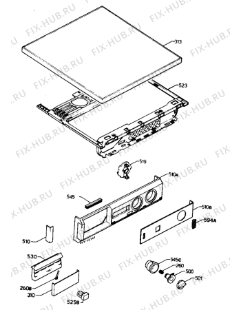 Взрыв-схема стиральной машины Zanussi ZF71.42 - Схема узла Control panel and lid