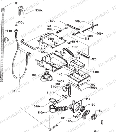 Взрыв-схема стиральной машины Satrap 850-23 - Схема узла Hydraulic System 272