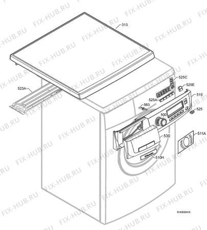 Взрыв-схема стиральной машины Electrolux EWF12660W - Схема узла Command panel 037