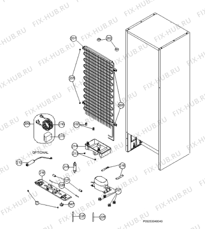Взрыв-схема холодильника Electrolux END44501W - Схема узла Cooling system 017