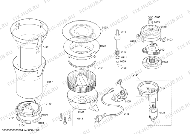 Схема №1 MC91100 Design by F.A.Porsche с изображением Мотор для кухонного комбайна Siemens 00489573