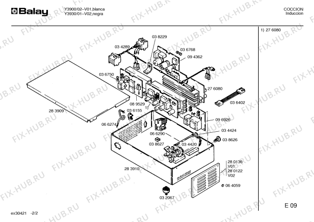 Схема №2 Y3900 с изображением Стеклокерамика для плиты (духовки) Bosch 00275336