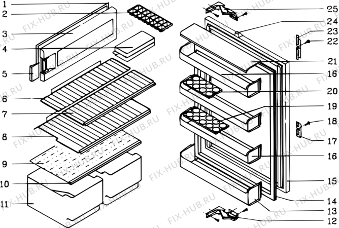 Схема №1 RF1733 (F008696) с изображением Специзоляция для холодильника Indesit C00129961