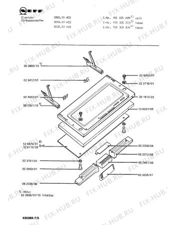 Взрыв-схема плиты (духовки) Neff 195305225 1058.33HCS - Схема узла 05