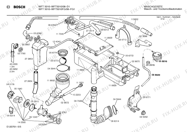 Схема №2 WFT6030DC WFT6030 с изображением Пружина для стиральной машины Bosch 00032600