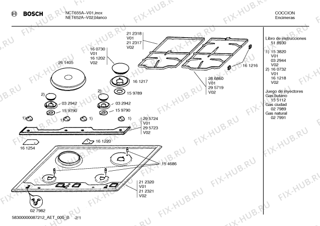 Схема №2 NCT655A с изображением Панель для плиты (духовки) Bosch 00295724