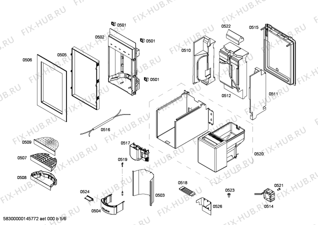 Схема №6 FID18MIIL5 с изображением Льдогенератор для холодильника Bosch 00678815