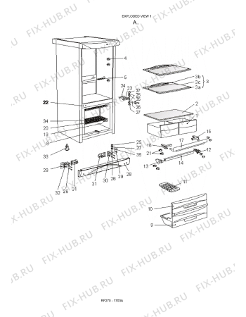 Схема №2 RF270 - 1703A с изображением Фиксатор для холодильника Whirlpool 482000016721