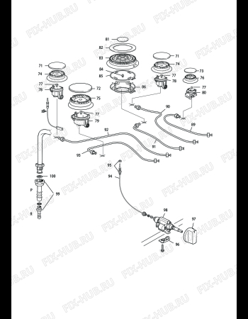 Взрыв-схема плиты (духовки) DELONGHI PGVB 965 GHI - Схема узла 3