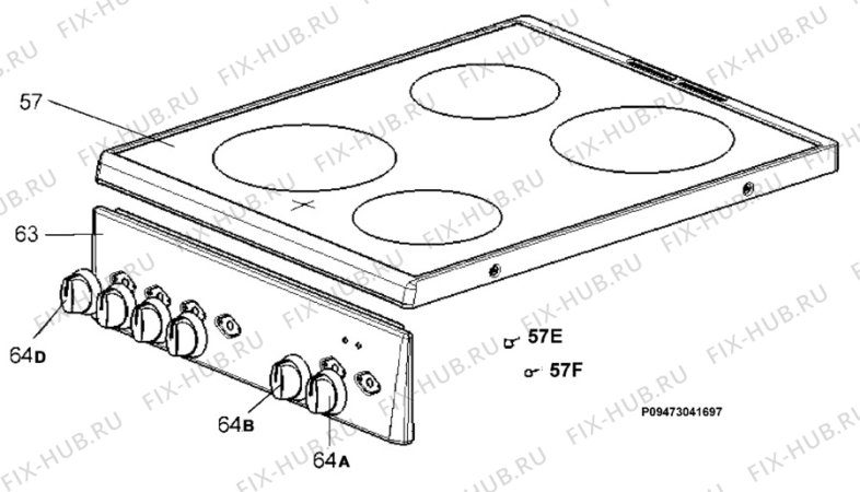 Взрыв-схема плиты (духовки) Elektro Helios SK5400 - Схема узла Section 4