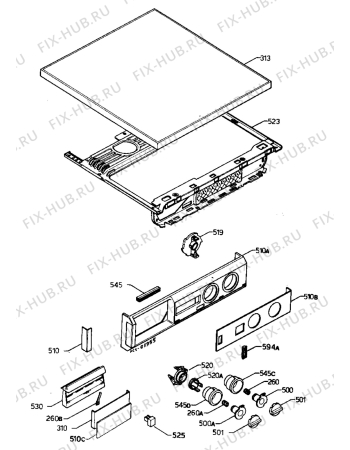 Взрыв-схема стиральной машины Zanussi ZF2000 - Схема узла Control panel and lid