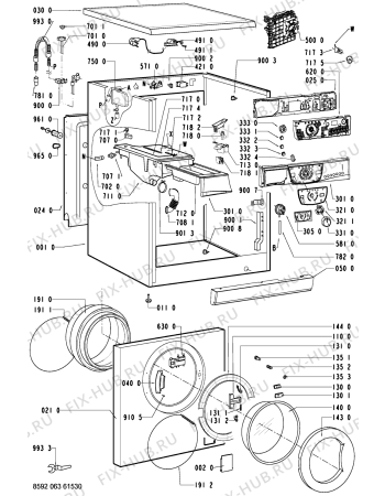 Схема №1 AWO 9865/1 с изображением Обшивка для стиральной машины Whirlpool 481245215292