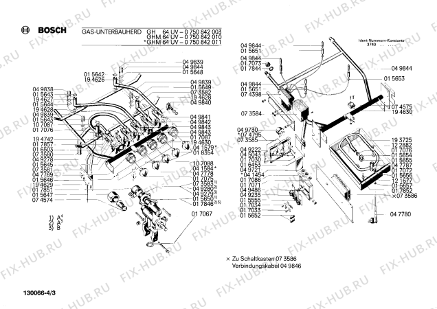 Схема №2 0750842013 GHM64UG с изображением Крышка для плиты (духовки) Bosch 00107086