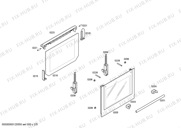 Взрыв-схема плиты (духовки) Bosch HEV41S551 Horno bosch poliv.multif.inox.c/minutero - Схема узла 02