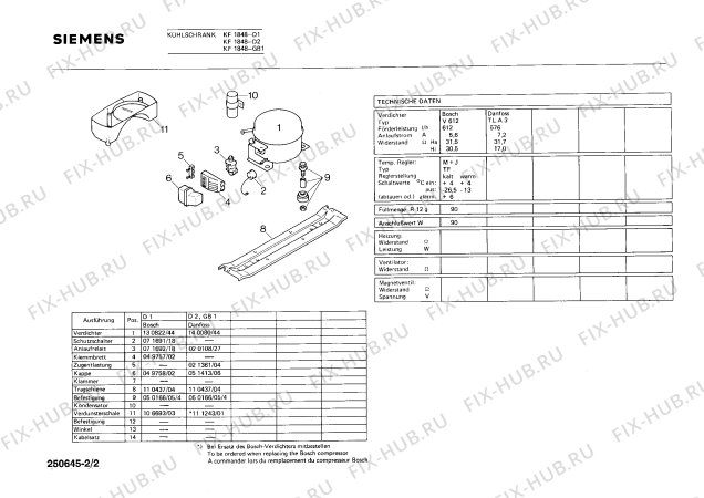 Взрыв-схема холодильника Siemens KF1848 - Схема узла 02