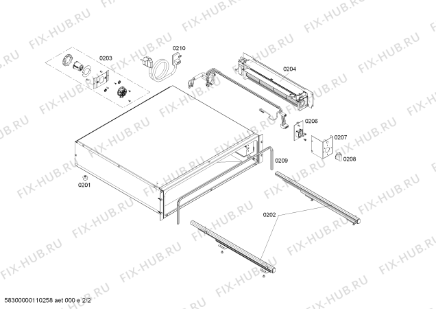 Схема №1 WS260110 с изображением Панель для электропечи Bosch 00475307