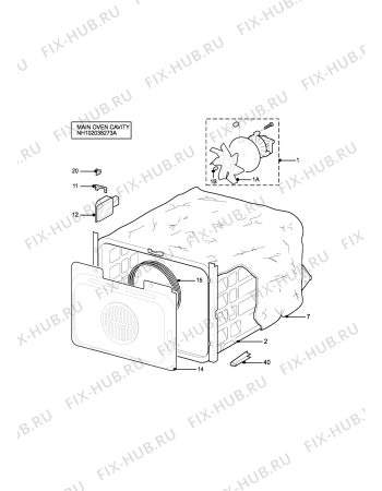 Взрыв-схема плиты (духовки) Tricity Bendix DSIE456SV - Схема узла H10 Main Oven Cavity (large)