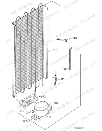 Взрыв-схема холодильника Electrolux IK3025 - Схема узла Cooling system 017