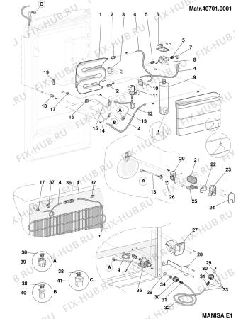 Взрыв-схема холодильника Ariston MBA45D3NFA (F034591) - Схема узла