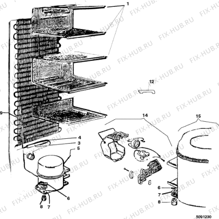 Схема №2 GSF2700TRECO (F018636) с изображением Испаритель для холодильника Indesit C00174948